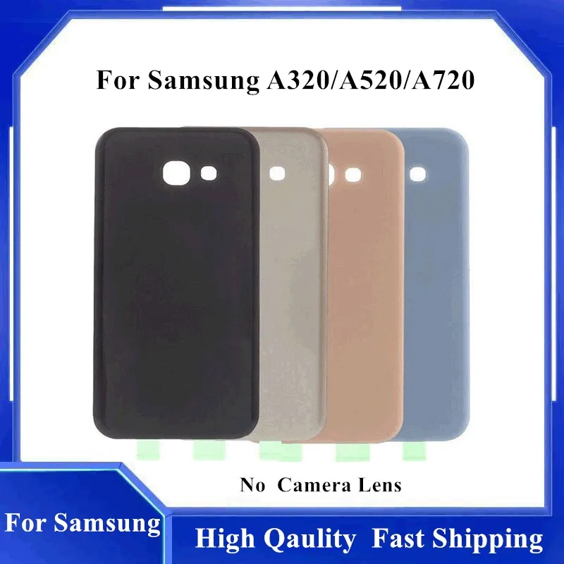 Back Door Rear Glass Battery Cover Replacement For Samsung A3 A5 A7 2017  A320 A520 A720 A320F A520F A720F Battery Back Case