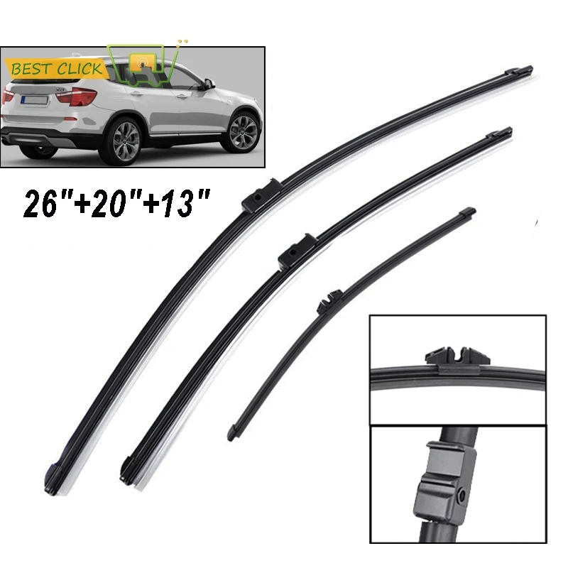 Misima LHD Windshield Windscreen Wiper Blades For BMW X3 F25 Front Rear Window Wiper Set 2010 2011 2012 2013 2014 2015 2016 2017