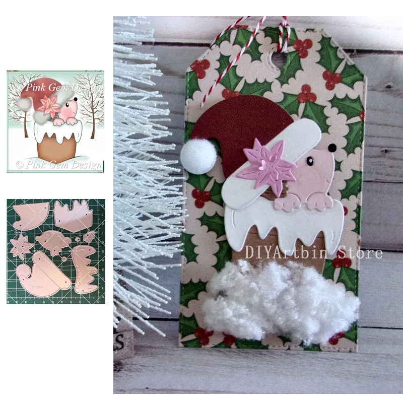 Plant Pot Hedgy Cutting Dies Christmas Baby Brithday Layering Die Photo Album Embossing Die Paper Cards Making