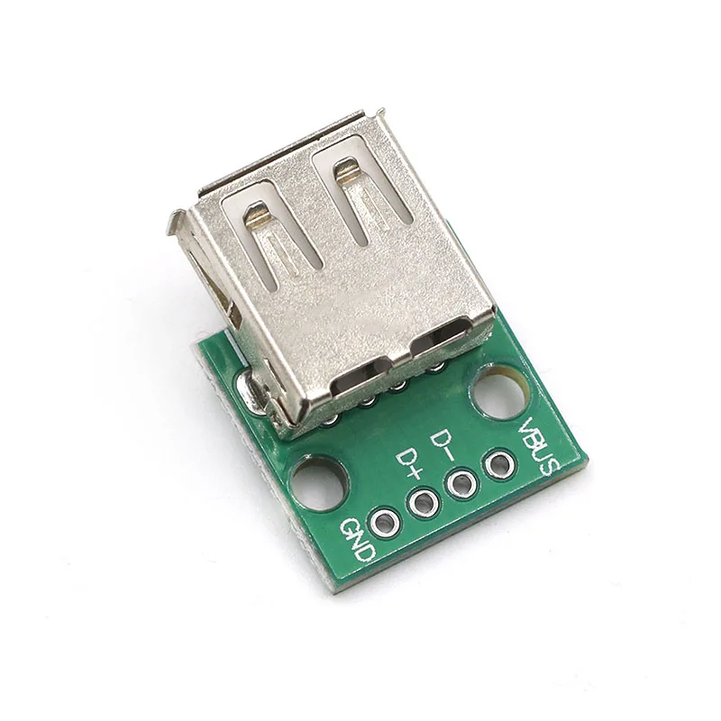 5 piezas tipo A hembra USB A DIP, 2,54mm, conector PCB, toma de placa