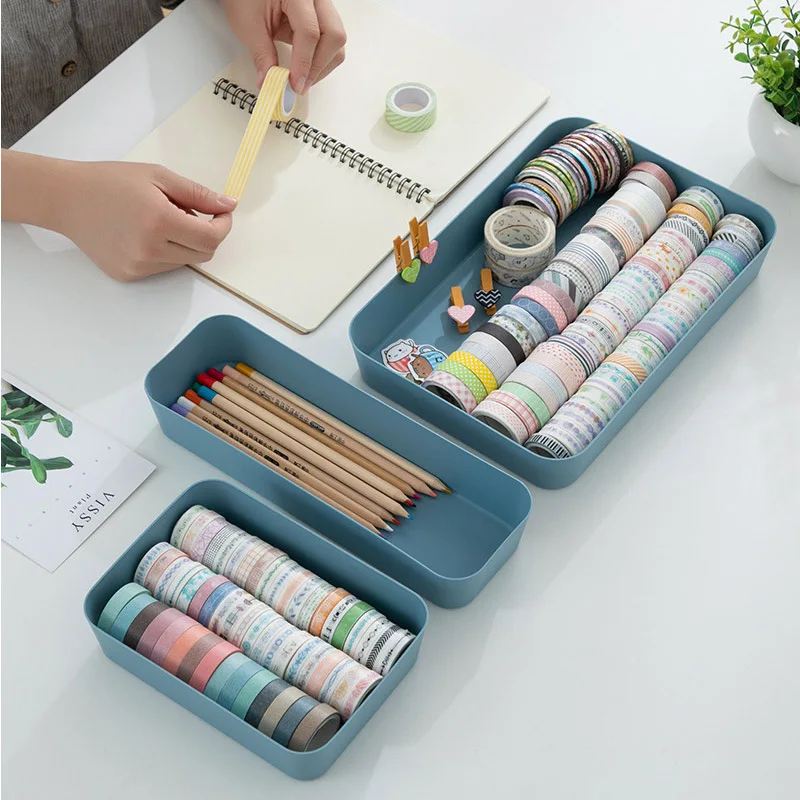 Plastic Kitchen Drawer Storage Organizer, Degradable Material Storage Divider, Kitchen Tools, Grocery Storage Tray, 3 Pcs Set