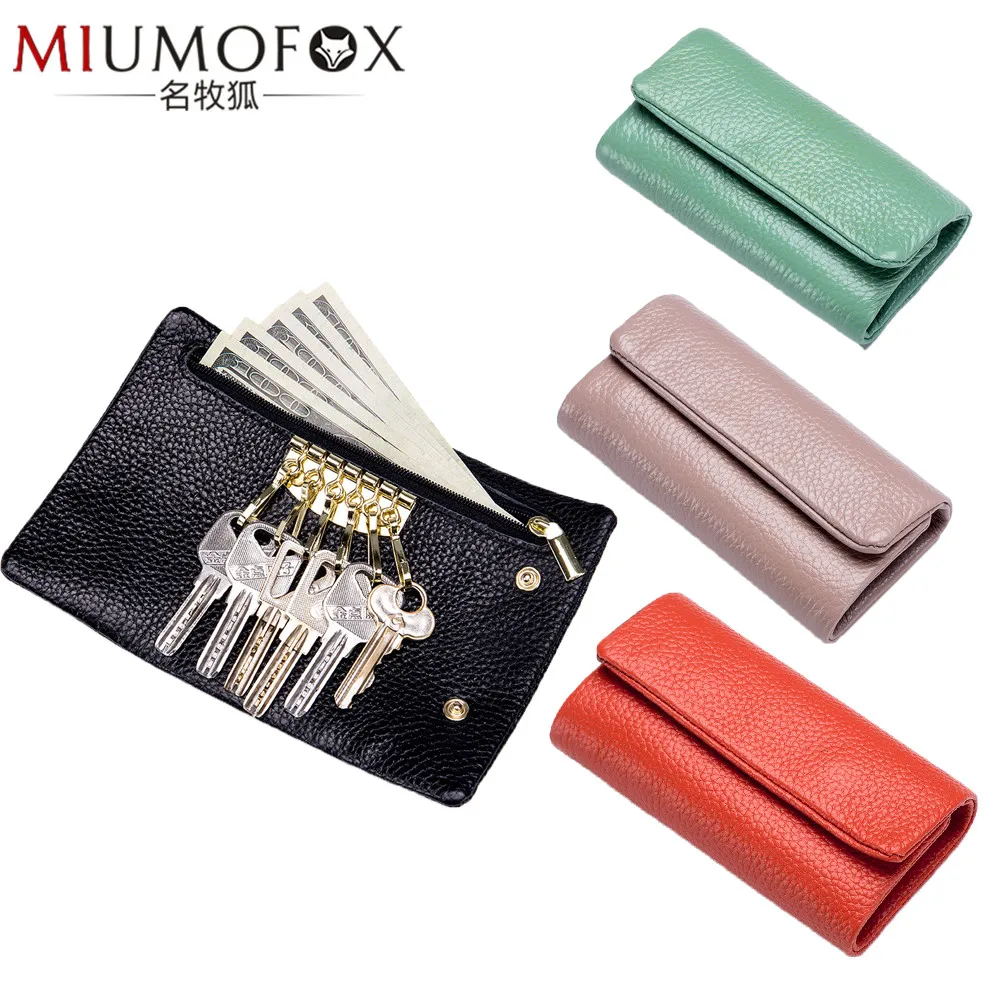 

2020 New Men and Women Key Bag Multifunction Hasp Key Holder Genuine Leather Women Coin Purse Fashion Korean Mens Wallet Purses