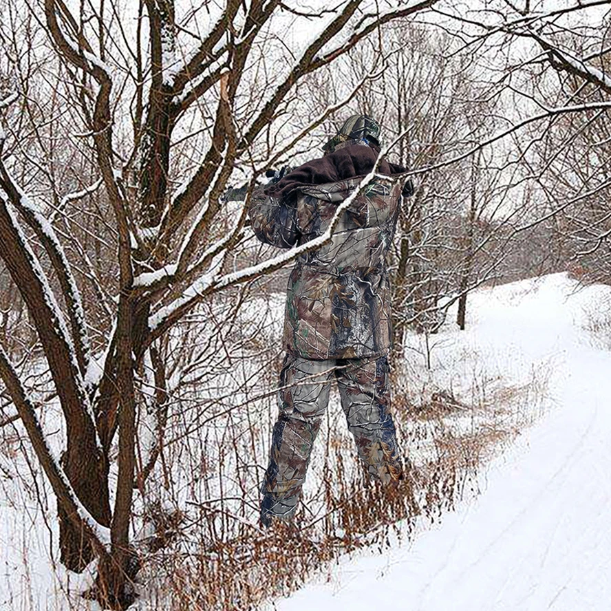 Winter Outdoor Bionic Camouflage Clothes Hunting Clothing Winter Fleece Fishing Hunting Suits Ghillie Suit Snow Camouflage Coat