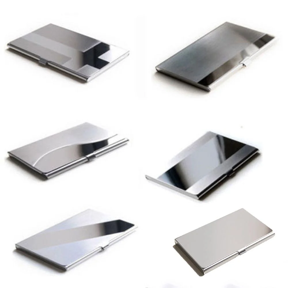 

New Stainless Steel Business Card Holder Men Silver Aluminium Portable Credit Card Case Bank Card Box Unisex ID Card Holder Mens