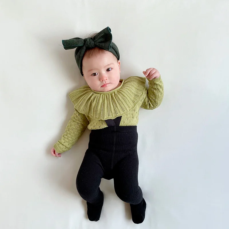 Infant Baby Sweater Suit+ Leggings Autumn Spring Girl Knitting Sweater Sets Cotton Girls Clothing 2pcs Newborn Clothes 0-2 Years