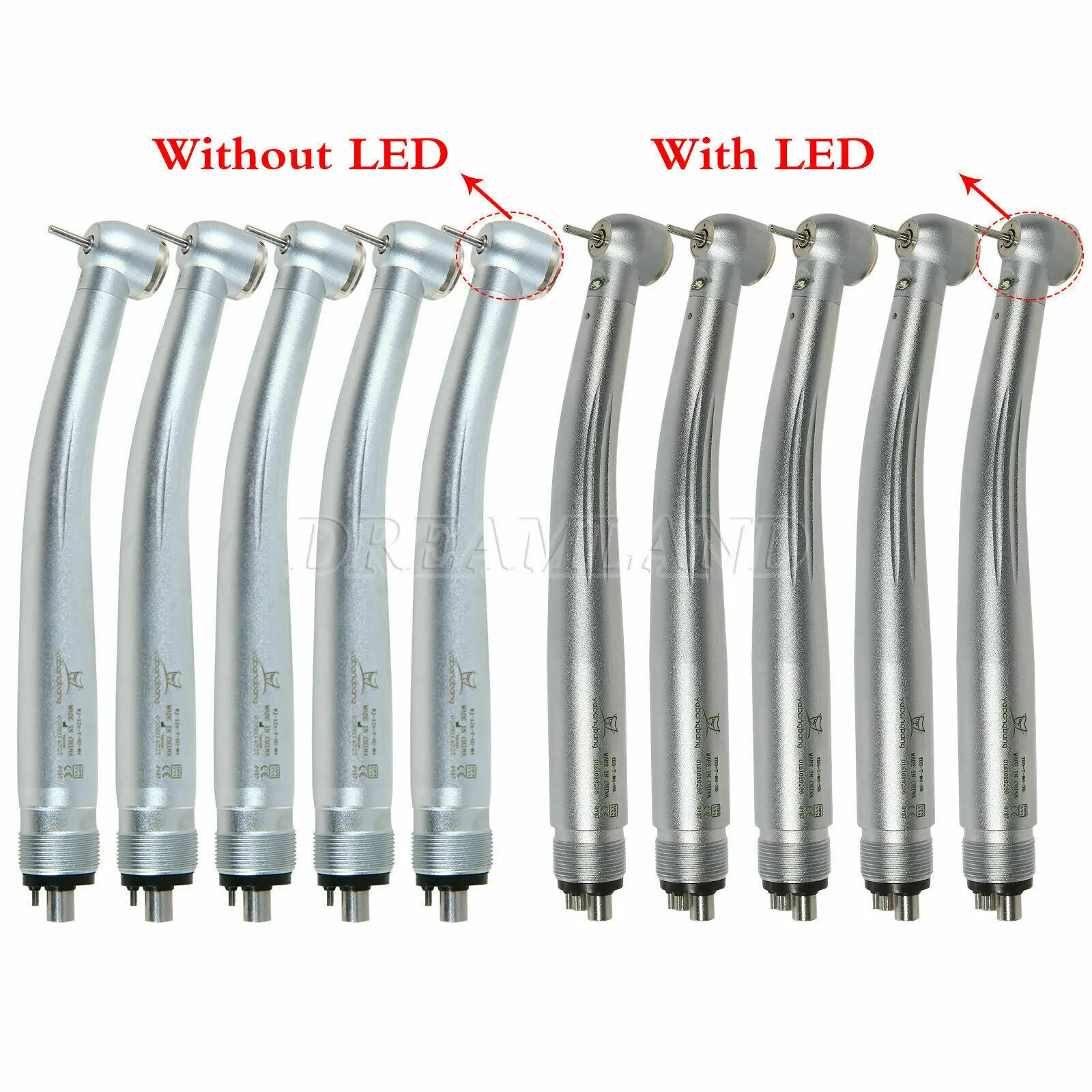 1-10pc Dental High Speed LED/No Led  E-generator Fiber Optic Handpiece 4Holes Tip Turbine fit KAVO NSK Dental Equipment Tools