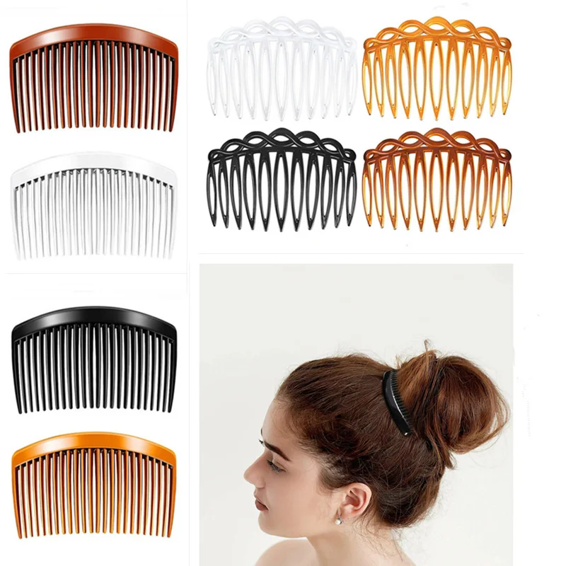 

Hair Side Combs French Hair Comb Straight Teeth Hair Clip Comb Tortoise Side Comb Bridal Wedding Veil Comb Hair Accessories