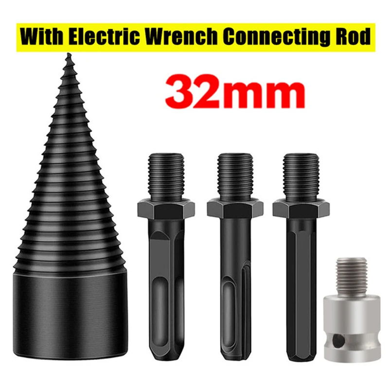 Imagem -05 - Broca de Lenha Divisor Haste Hexagonal Redonda Madeira Splitting Cone Reamer Punch Driver Bits Ferramentas para Trabalhar Madeira 32 mm 42 mm