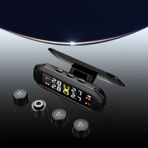 Imagen 2 del producto Sistema de supervisión de presión de neumáticos TPMS Solar, advertencia de temperatura, probador de presión de neumáticos de coche, herramientas de diagnóstico de 4 sensores, Cartronics