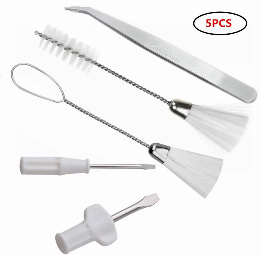 5 Stücke Nähen Maschine Service Kit- 2 stücke Doppelseitige Reinigung Pinsel, 2 verschiedene Größe Schraubendreher Und Pinzette Nähen Werkzeuge Set