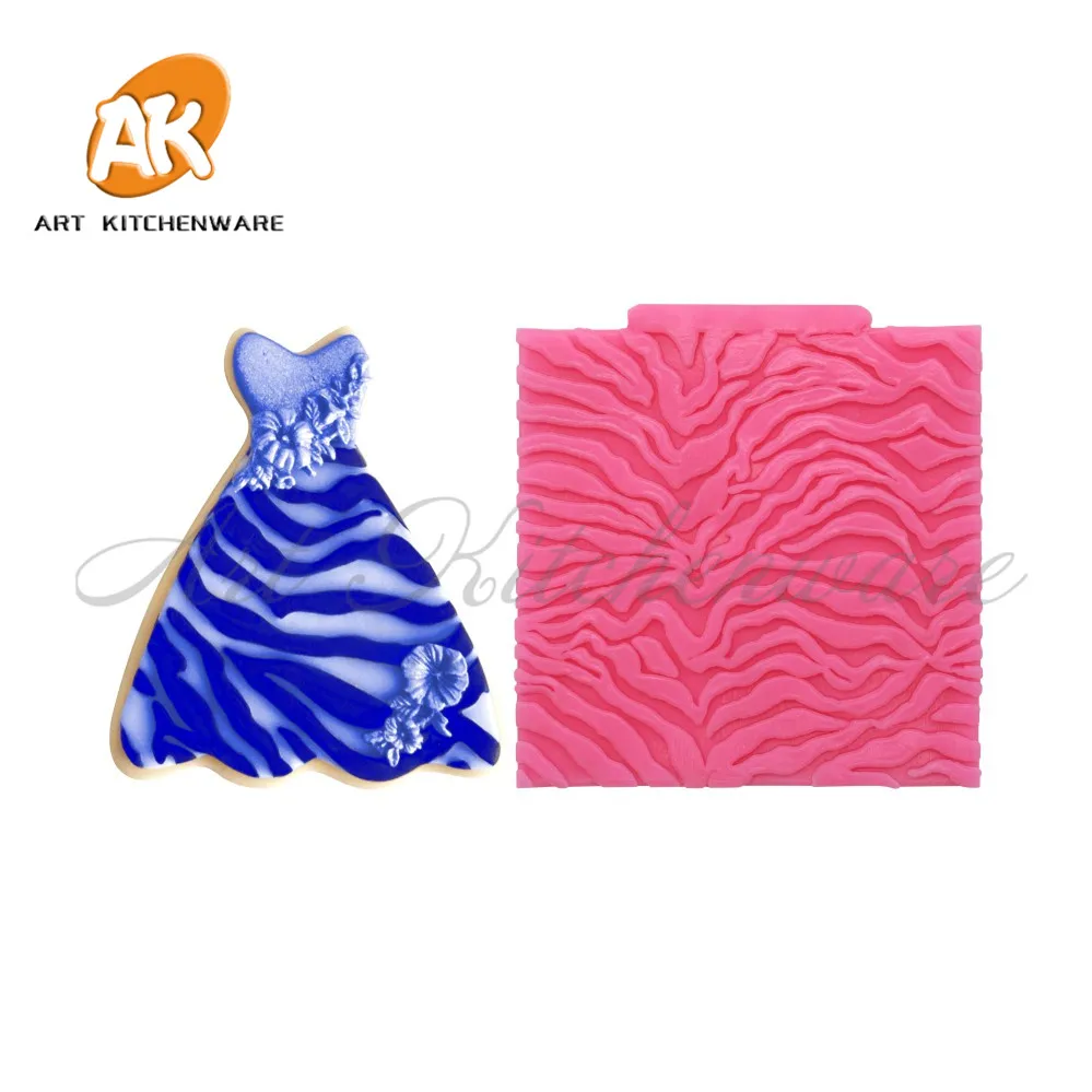 Zebra Silicone Moulds Cupcake Decorations Baking & Pastry Tool Fondant Molds Quilt Embosser Lace Mat Cake Stencil