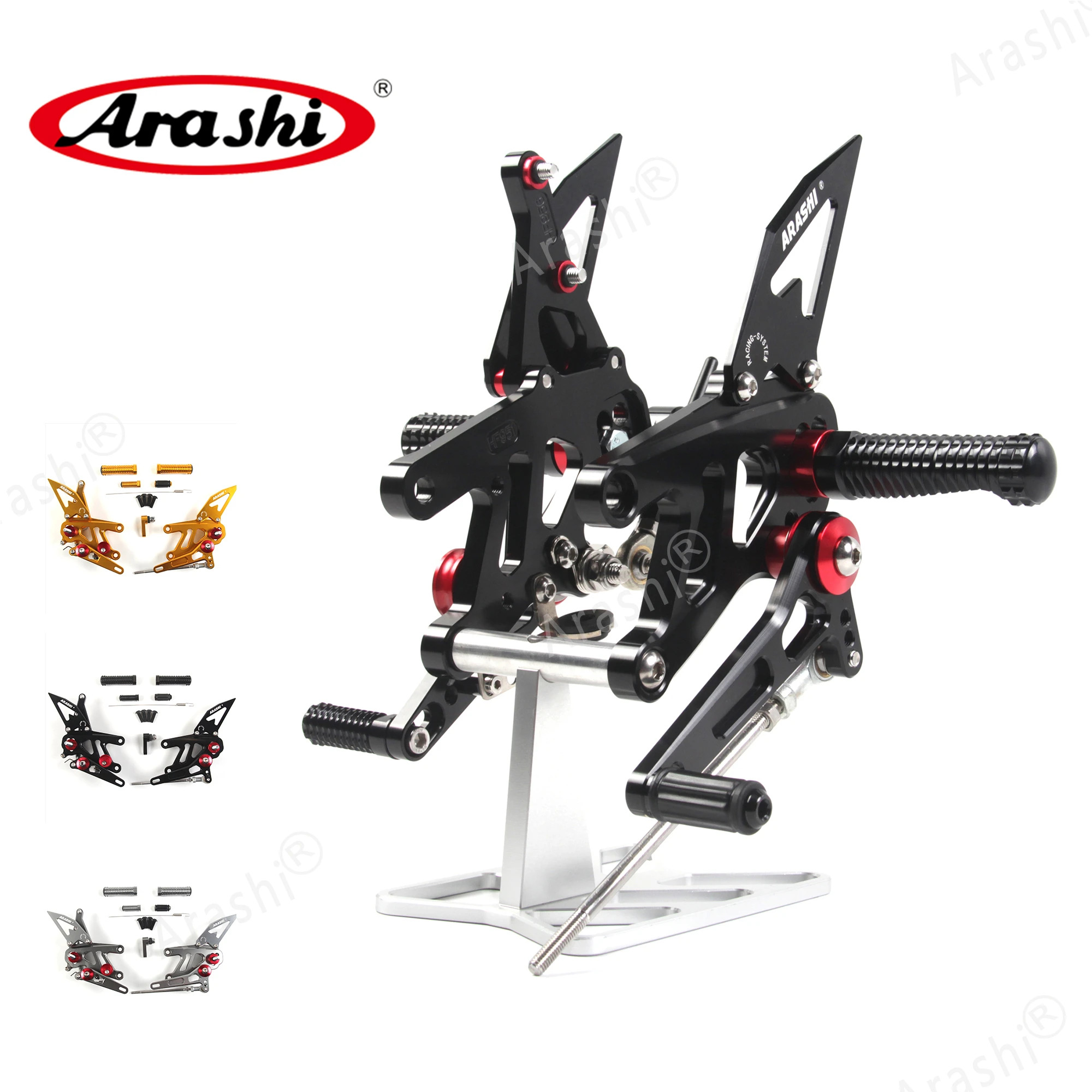 Arashi GP Shift Rearset For APRILIA RSV4 1100 2017 2018 2019 2021 CNC Adjustable Footrests Foot Pegs Footrest