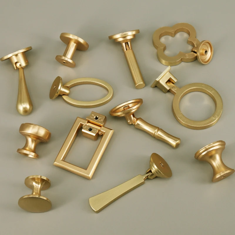 1x Furniture Door Handles and Knobs Brushed Brass Dresser Knob Drawer Handle Cabinet Door Handle Antique Kitchen Hardware Knob