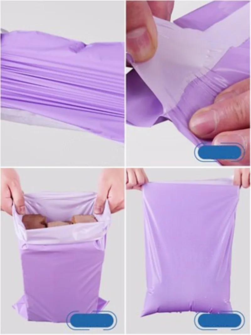 Purple Thicken Mailing Bags 50Pcs Self-seal Envelope Clothing Waterproof Shipping Bags Poly Express Plastic Courier Storage Bag