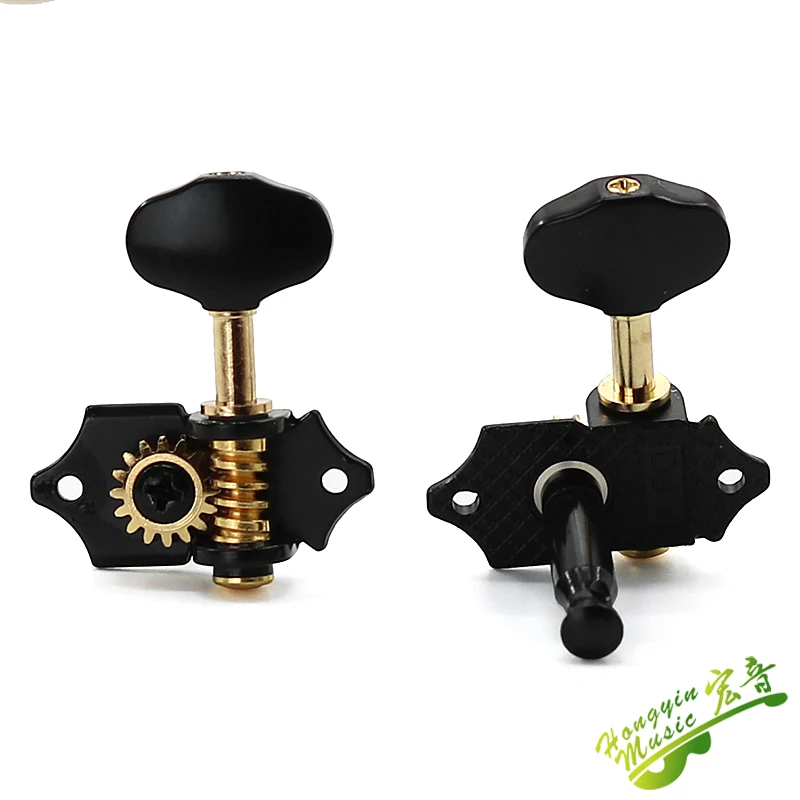 Taiwan Guitar String Tuning Pegs Tuners Machine Heads classics open type retro for Folk Acoustic Guitar 3L 3R black