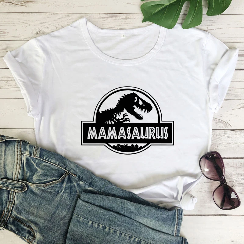 

Футболка Mamasaurus женская из 100% хлопка, забавный топ на день матери, подарок на день матери