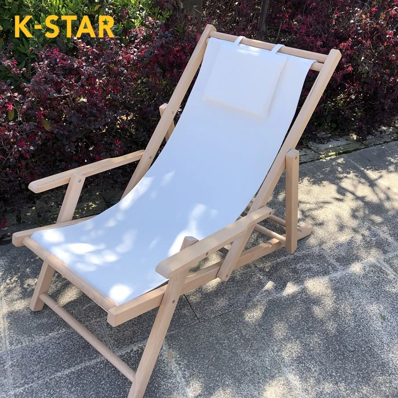 K-STAR-silla plegable de madera maciza para exteriores, sillón de playa, Camping, cubierta de madera, envío directo