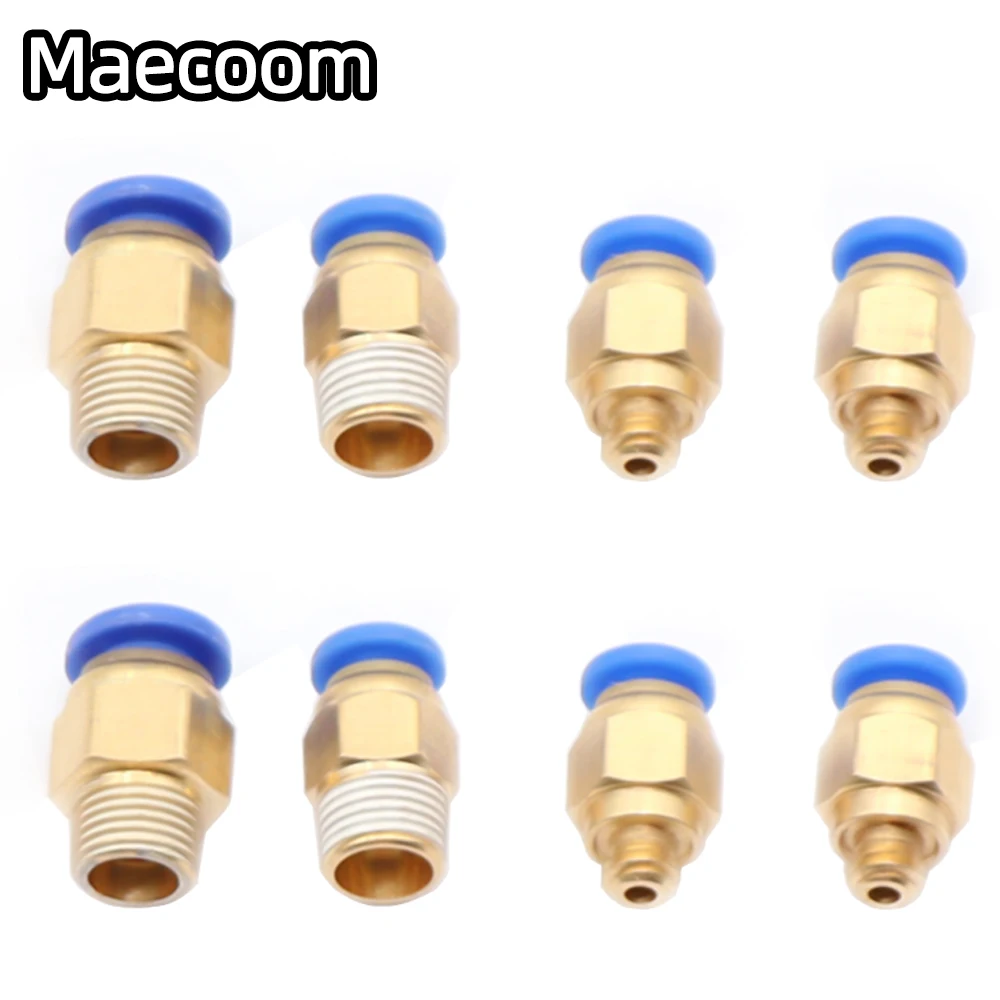 5pcs Pneumatic Connectors For 3D Printers Parts bowden Quick Jointer coupler 1.75/3mm Pipe pc4 m6 m10 fittings PTFE Tube 2/4mm