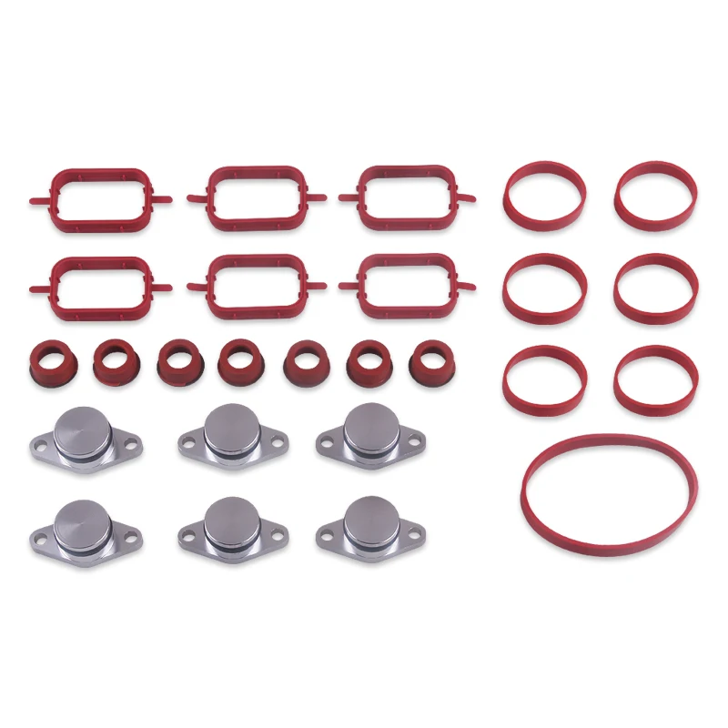 Swirl Flap Blanks Plate & Intake Inlet Manifold Gasket Seal 6x 22mm and 6x 33mm  BMW X3 X5 X6