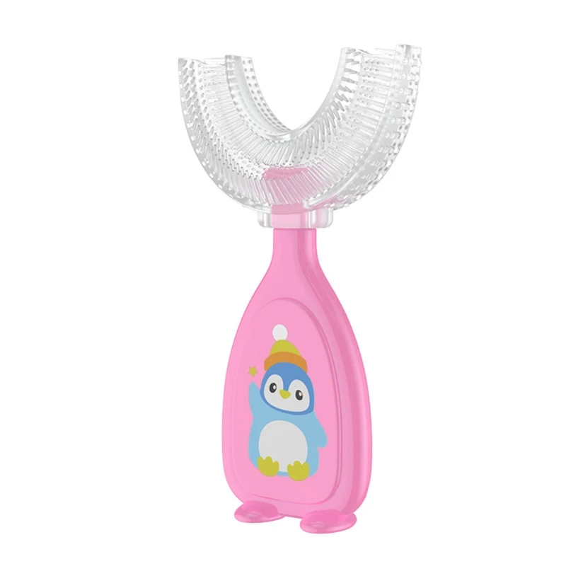 Children U Shape Toothbrush Soft Silicone Training Teeth Cleaning Whole Mouth Teethbrushes for 2-12 Years Kids