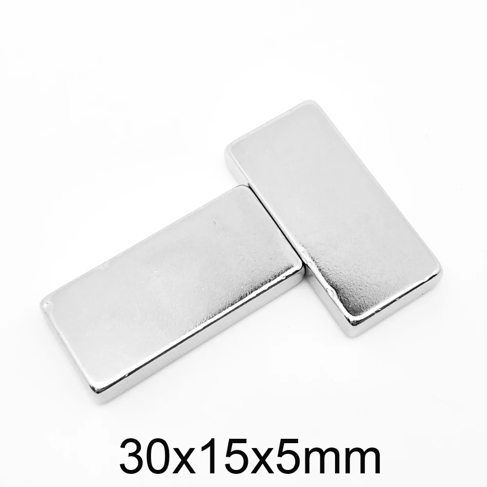 

2/5/10/15/20/30PCS 30X15X5mm Block Rare Earth Neodymium Magnet Sheet 30*15*5 Quadrate Super Strong Powerful Magnets 30x15x5