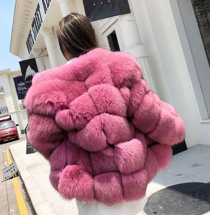 2020 Winter New Faux Fur Coat Female Fox Fur Outfit Mid Length Whole Fur Coat Free Shipping Size XS to 4XL