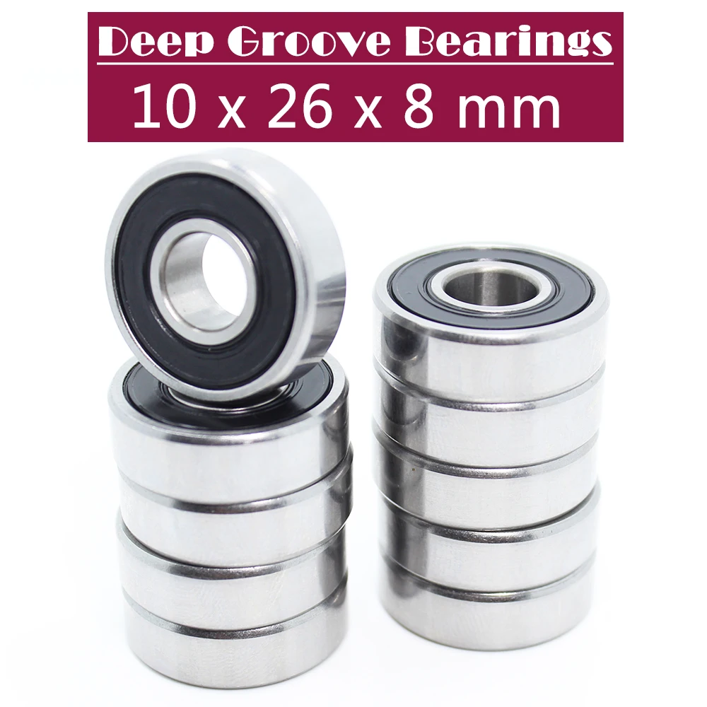 6000-2RS Bearing ABEC-5 ( 10 PCS ) 10*26*8 mm Deep Groove 6000 2RS Ball Bearings 6000RS 180100 RS