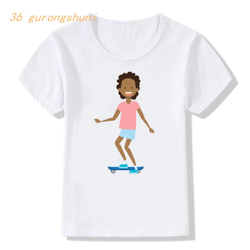 sport boy t shirt for girls tops children clothing cute kawaii make a snowman print graphic tee kids clothes girls 8 to 12 boys