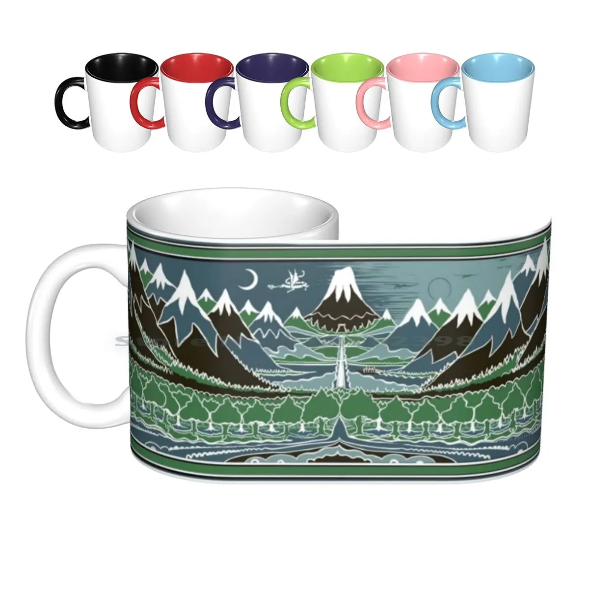 Forest Mountain Path In The Style Of J.r.r.tolkien Ceramic Mugs Coffee Cups Milk Tea Mug Jrrtolien Mirkwoods Thereandbackagain