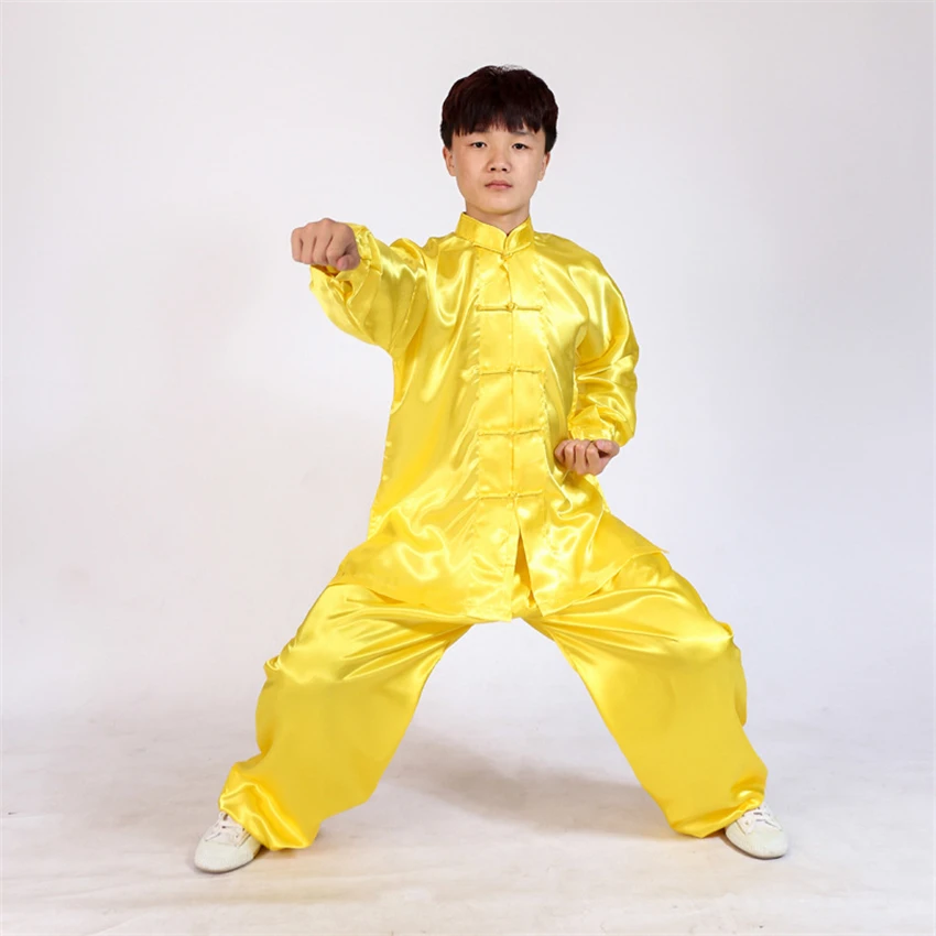 8Color chiński Kung Fu ubrania dla chłopców tradycyjne Tai Chi Wushu jednolite dzieci odzież sceniczna zestaw spodni 100-160CM