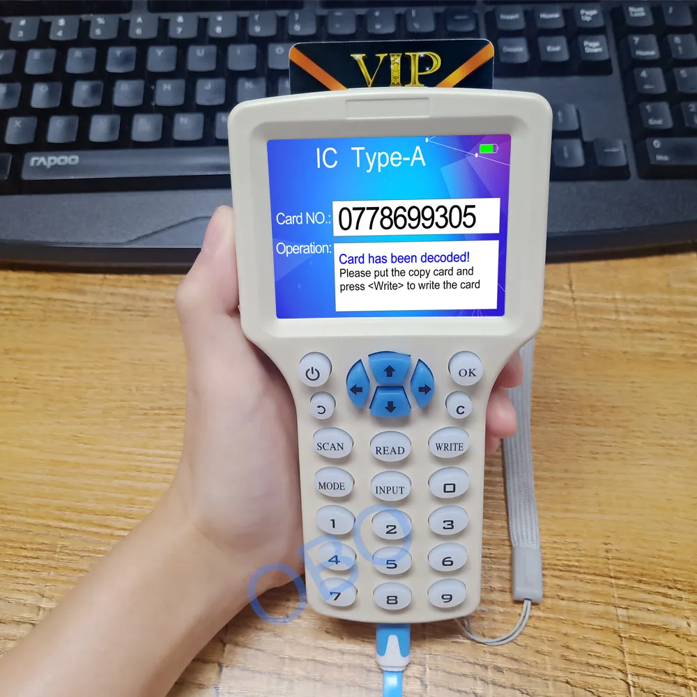 Lettore/Scrittore RFID NFC Con Decodifica – Duplicatore 125kHz E 13.56MHz Per Carte IC/ID