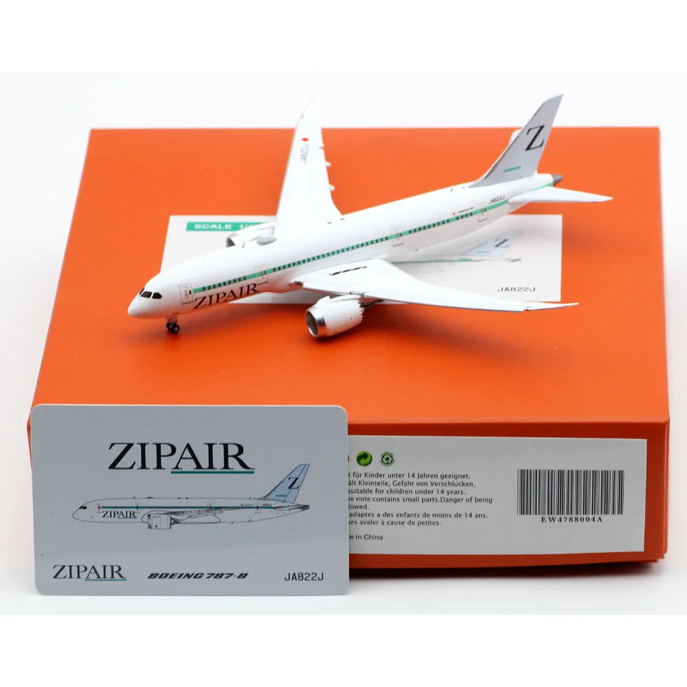 

1:400 Alloy Collectible Plane JC Wings EW4788004A Zip Air Dreamliner Boeing B787-9 Diecast Aircraft Jet Model JA822J Flaps Down