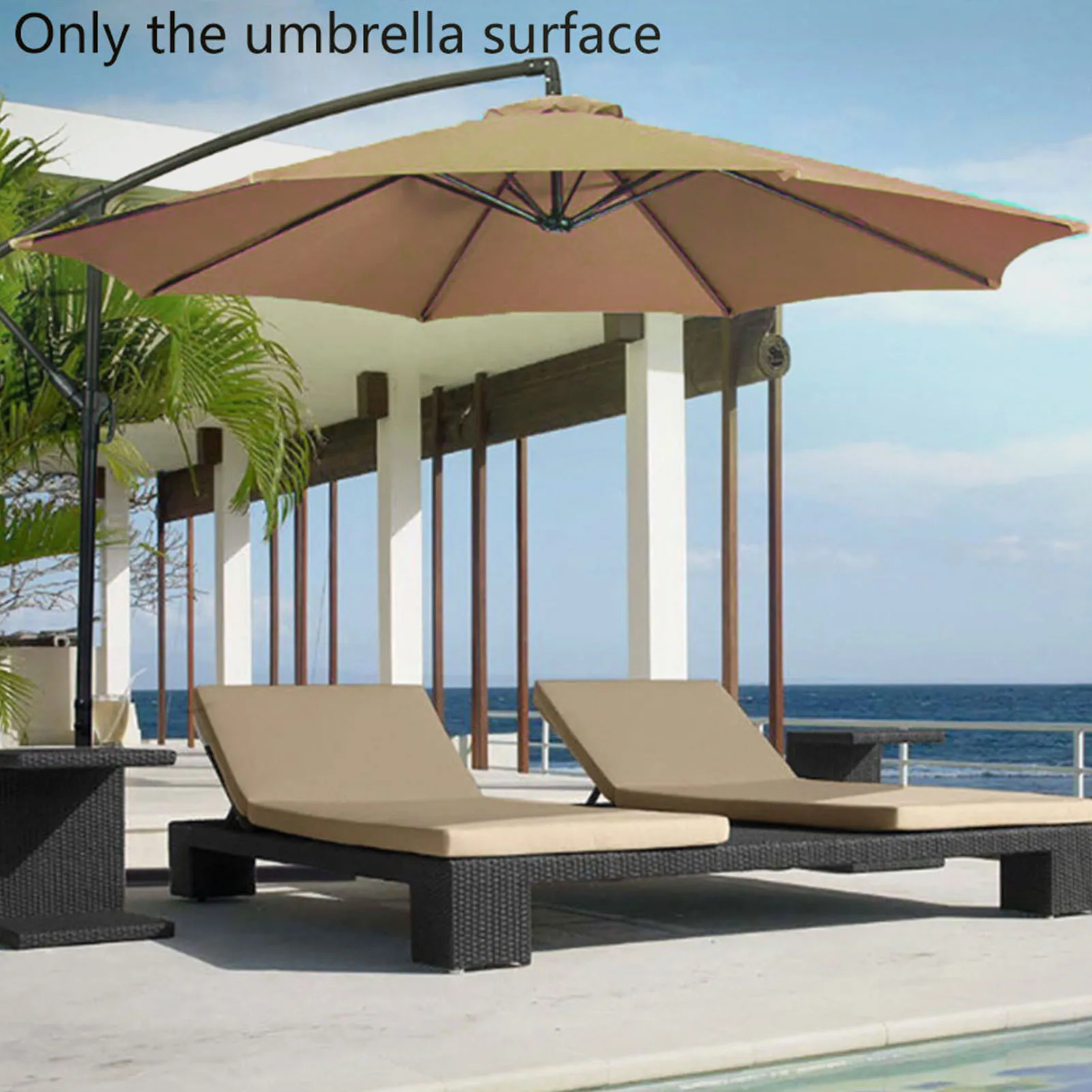 2/2.7/3M Replacement Garden Parasol Waterproof Canopy Cover Car Parasol UV Protection Sun Shade For Backyards Gardens Beaches