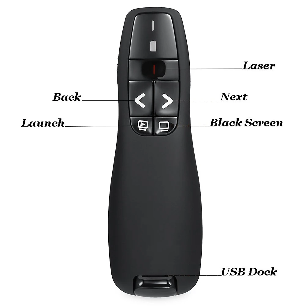 5mw  Wireless Presenter blue  Pointer R400 2.4Ghz USB PPT Remote Control for Powerpoint Presentation