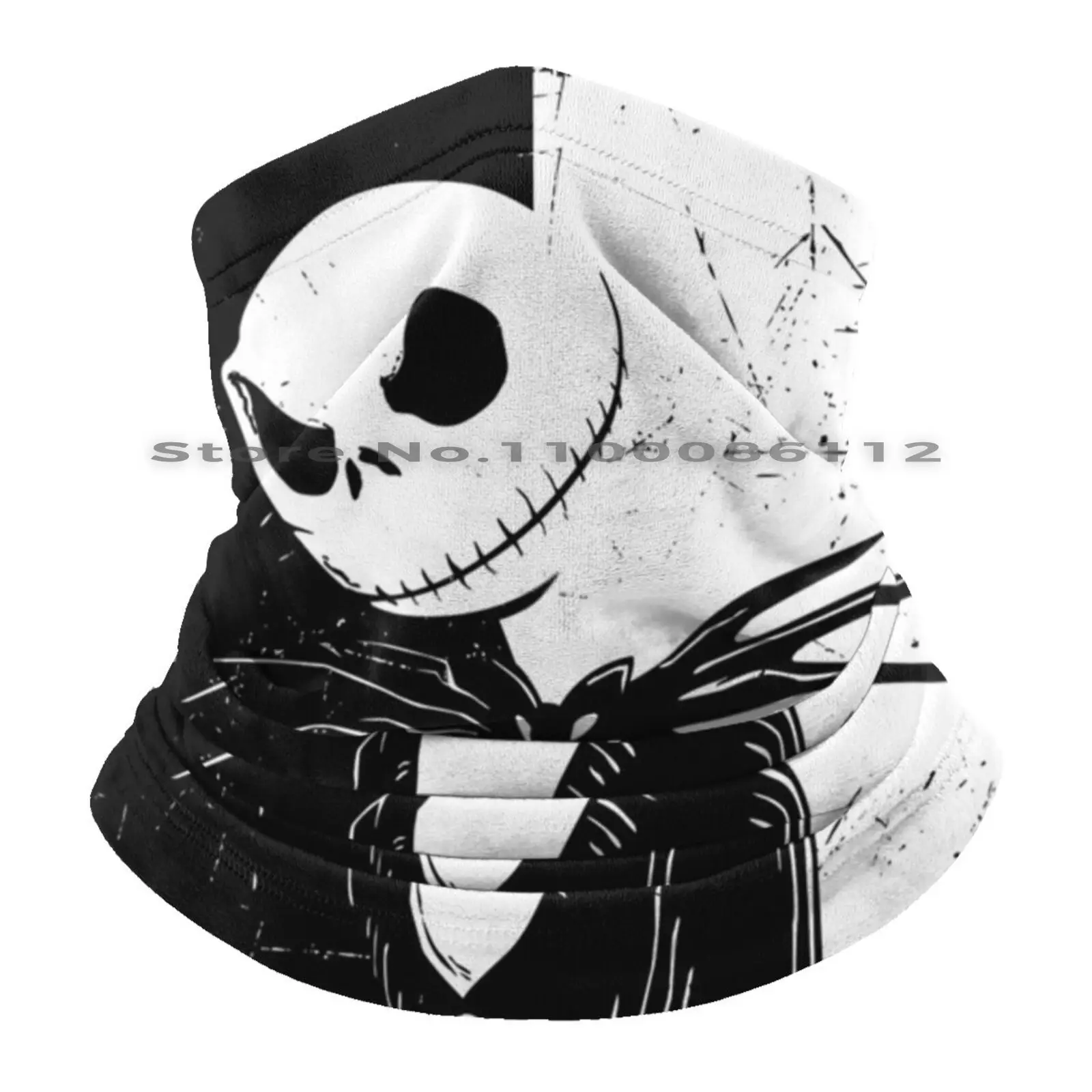 Black And White Jack Beanies Knit Hat Mask Movies Skeleton Halloween Animation Brimless Knitted Hat Skullcap Gift Casual