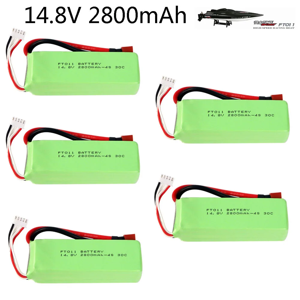 

Lipo Battery For FT010 FT011 RC toys boat parts 14.8V 2800mah 4S high capacity RC toys battery 14.8 V 30C 803496 T Plug battery