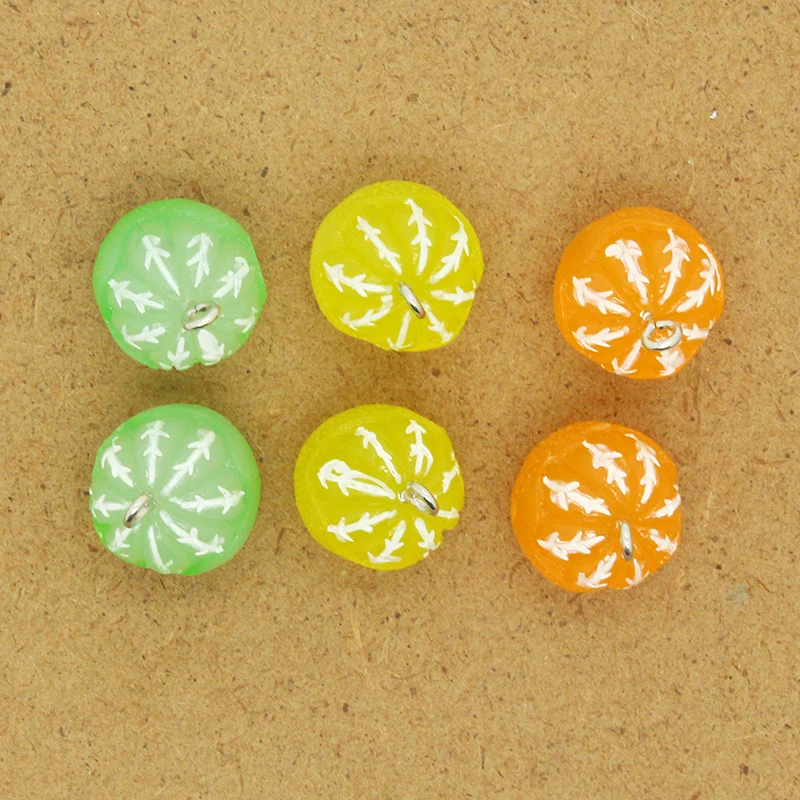 10pcs 20x17mm Lemon Orange Fruit Charms Creative Resin Food Pendants For Earring Bracelet Necklace DIY Jewelry Accessory