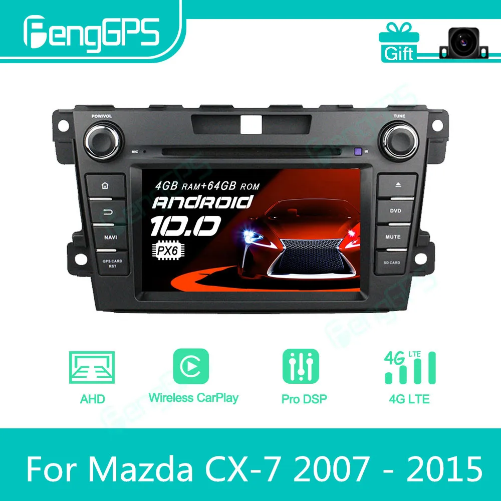 For Mazda CX-7 2007 - 2015 Android Car Radio Stereo Multimedia DVD Player 2 Din Autoradio GPS Navigation PX6 Unit Screen Display