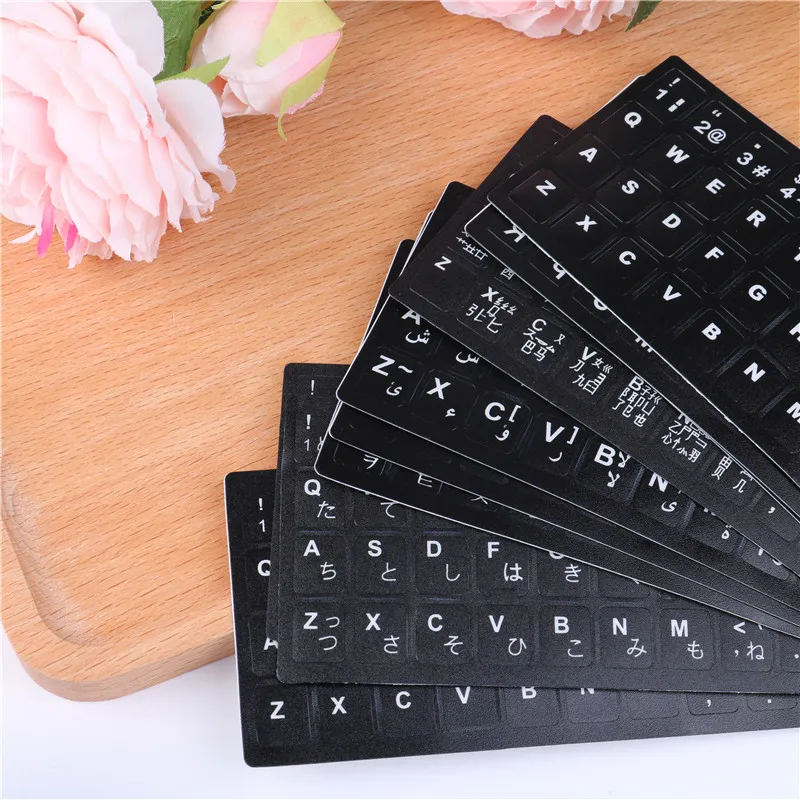 1PC Standard Waterproof 12Styles Language Keyboard Stickers Layout With Button Letters Alphabet For Computer Keyboard Protective