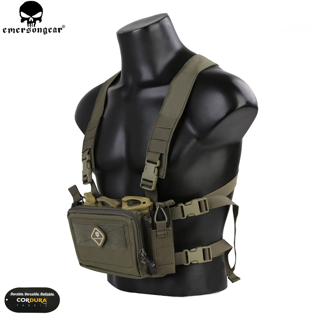 Emersongear Tactical D3CR Micro Chest Rig Modular For Plate Carrier Hunting Vest MOLLE Airsoft Mini Spiritus Gear Nylon EM9557