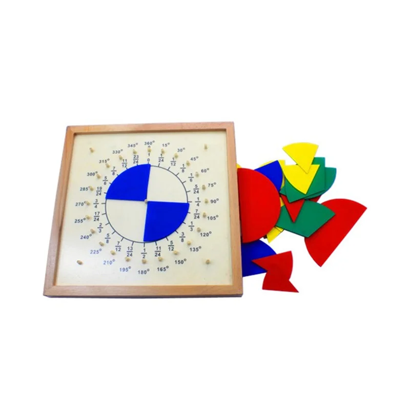 Montessori Fraction Circles Board para Crianças, Madeira, Materiais Matemáticos, Ferramentas de Aprendizagem, Brinquedos para Educação Infantil, Jogo Infantil