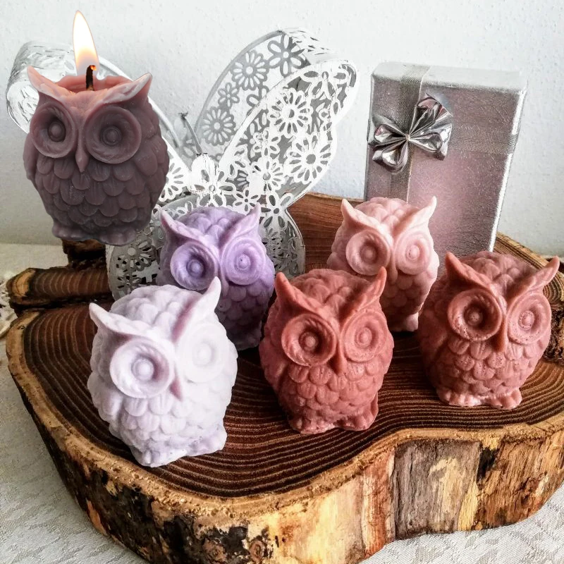 Owl Candle Silicone Moulds Soap Mold Kitchen-Baking Wax Resin Form Home Decoration 3D DIY Clay Craft Making Suppliers M2801