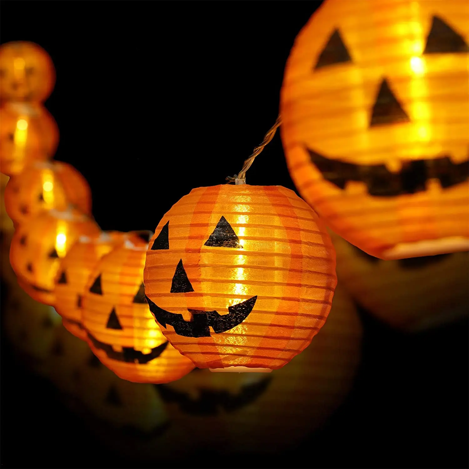 PheiLa-guirnalda de luces de calabaza para Halloween, guirnalda de luces alimentadas por USB o batería, decoración interior del hogar