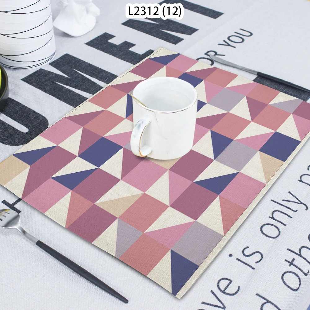 Geometric Lattice Napkin Cloth Household Table Decoration Table Mat Untersetzer Table Towel Tea Towel Coaster 42*32 Servilletas