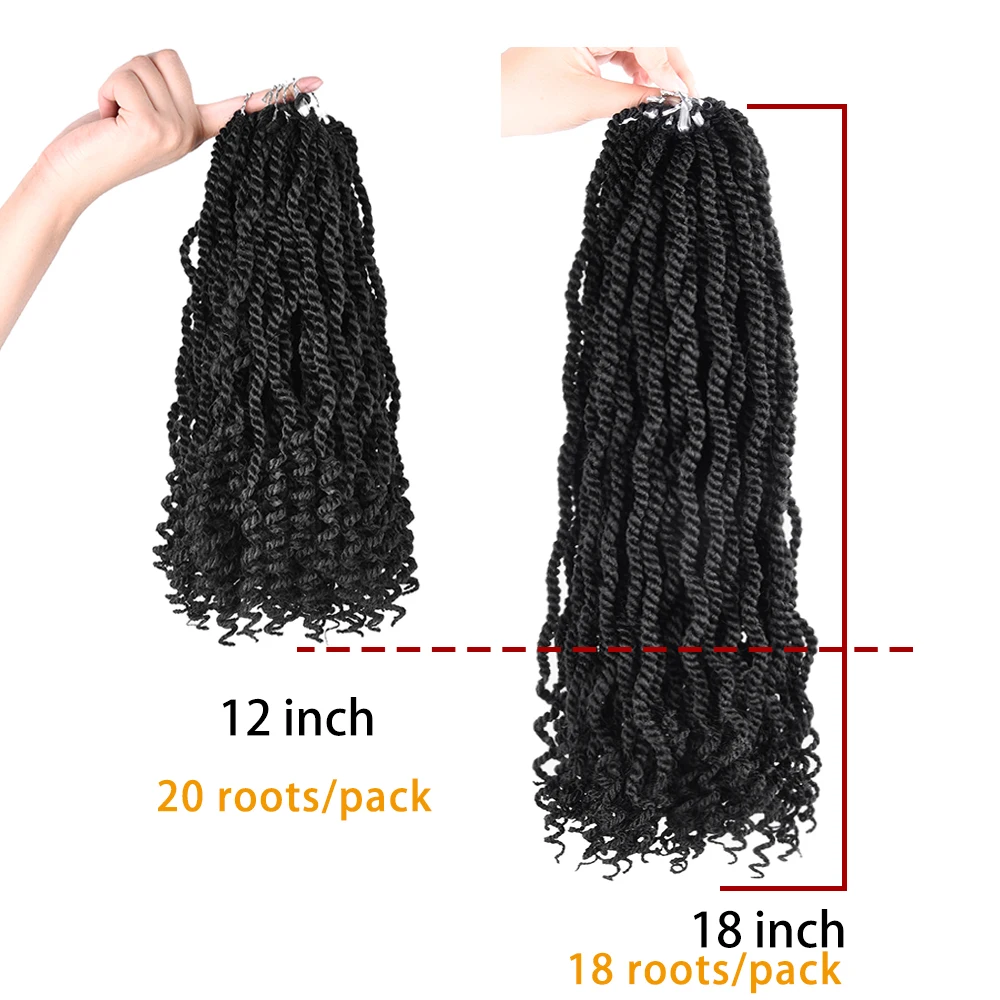 Silike-Extensions Capillaires Synthétiques Bouclées pour Femme Noire, Tresses Torsadées Crépues, Tressage au Crochet, 3X, 12 Pouces