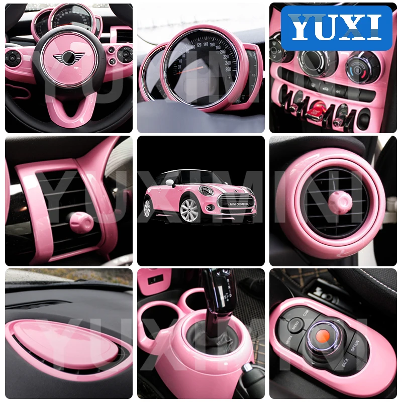 Car Interior Decoration Accessories ABS Plastic Protective Shell Cherry Powder For BMW MINI ONE Cooper S JCW F54 F55 F56 F57 F60