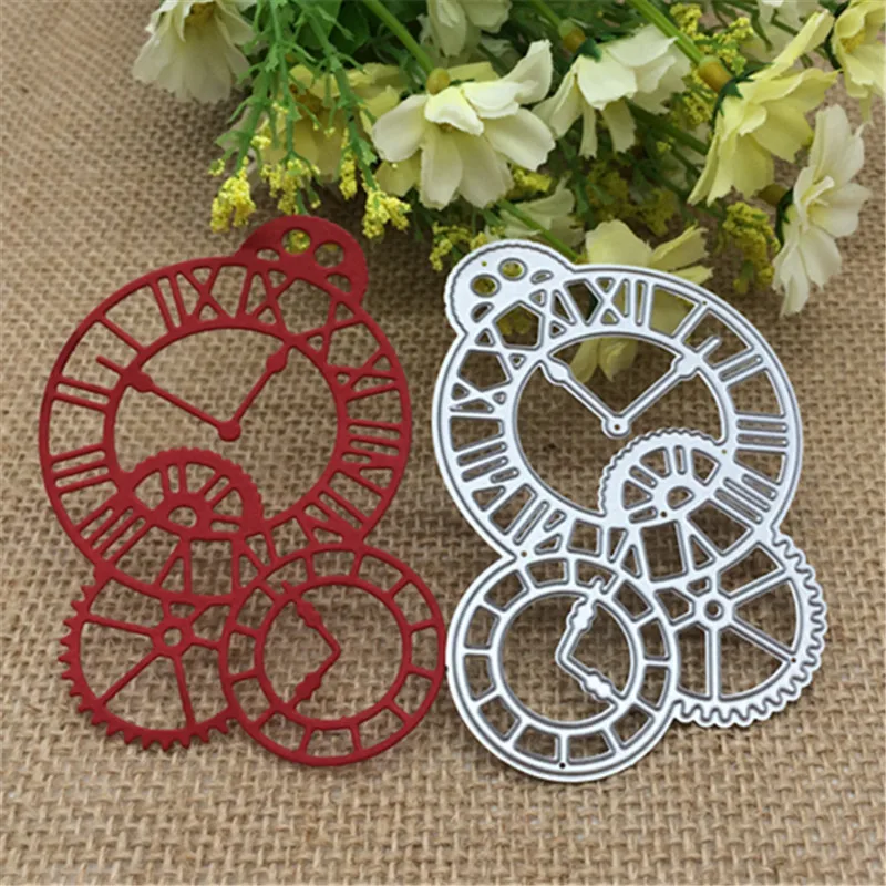 Clock Time Axis Metal stencil mold Cutting Dies decoration scrapbook die cuts Album Paper Craft Embossing DIY Card Crafts