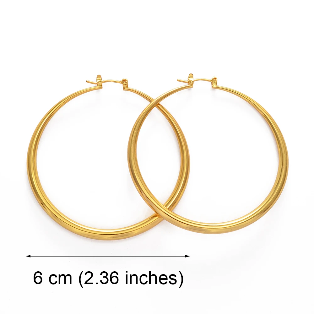 Anniyo 4/5/6/7/8CM African Hoop Round Stud Earrings Women Silver/Gold Color Ethiopian Jewelry Nigeria Congo Arab  #060306B