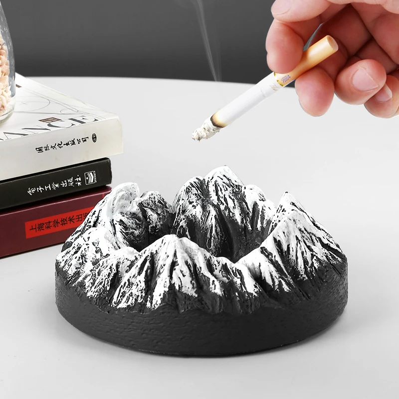 Volcano Shape Ash Tray Resin Cigarettes Ashtrays Living Room Office Decor Ornaments Crafts Ash Holder Cigar Smoking Accessories