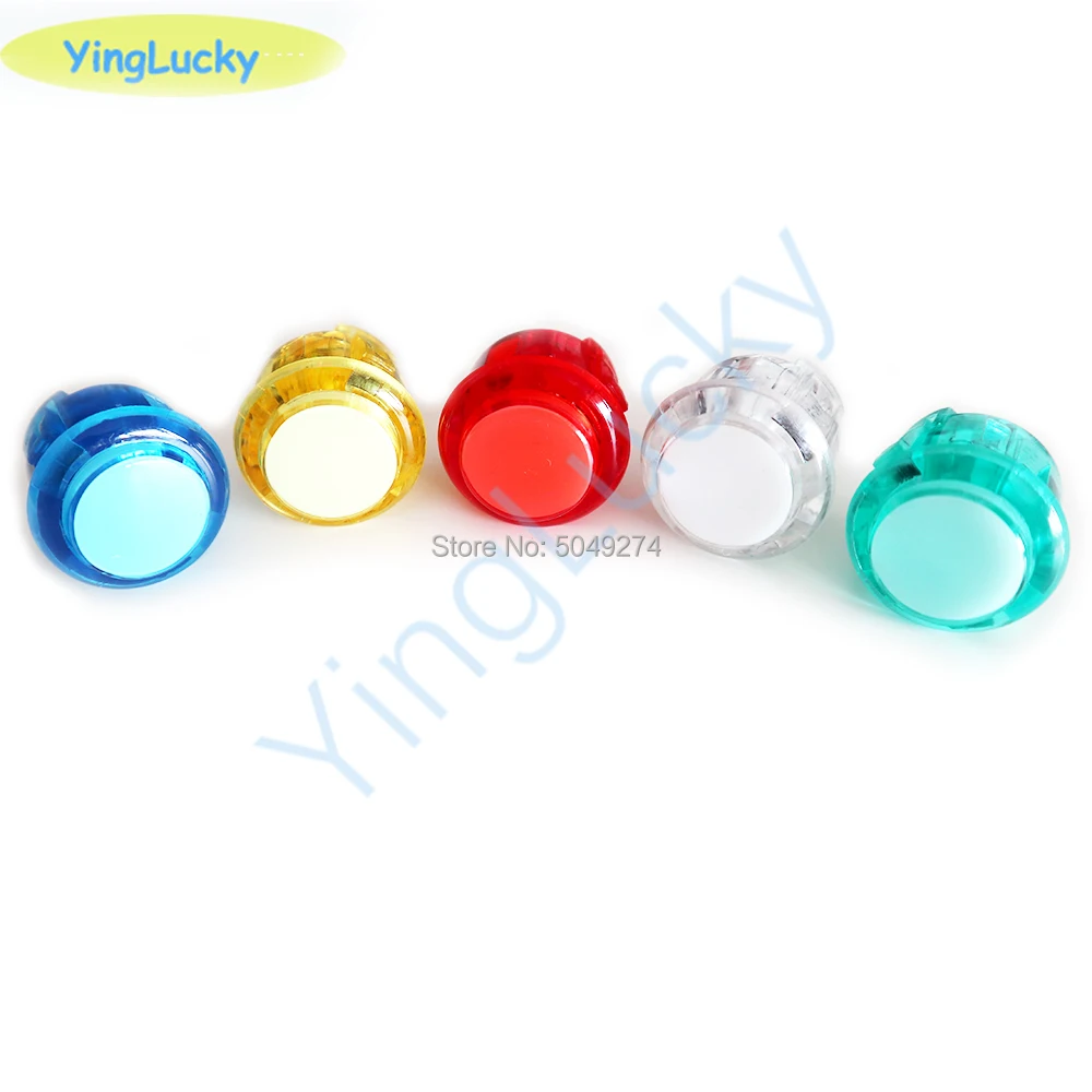 10pcs Arcade Transparent 30mm 5V LED Push Button Replace SANWA OBSF-30 OBSN-30 OBSC-30 for DIY Raspberry pi MAME PC Pandora Game
